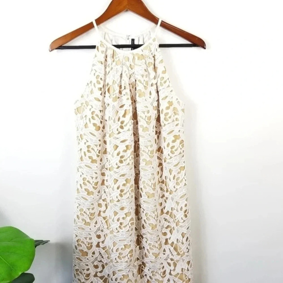 Yaygodfrey Lace Halter Dress Sleeveless Party Cocktail Mini Dress Size 4 - Picture 7 of 9